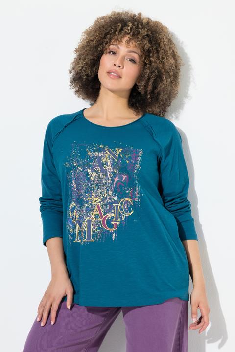 Produktbild Ulla Popken Shirt, Motivdruck, A-Linie, Rundhals, Langarm (58)