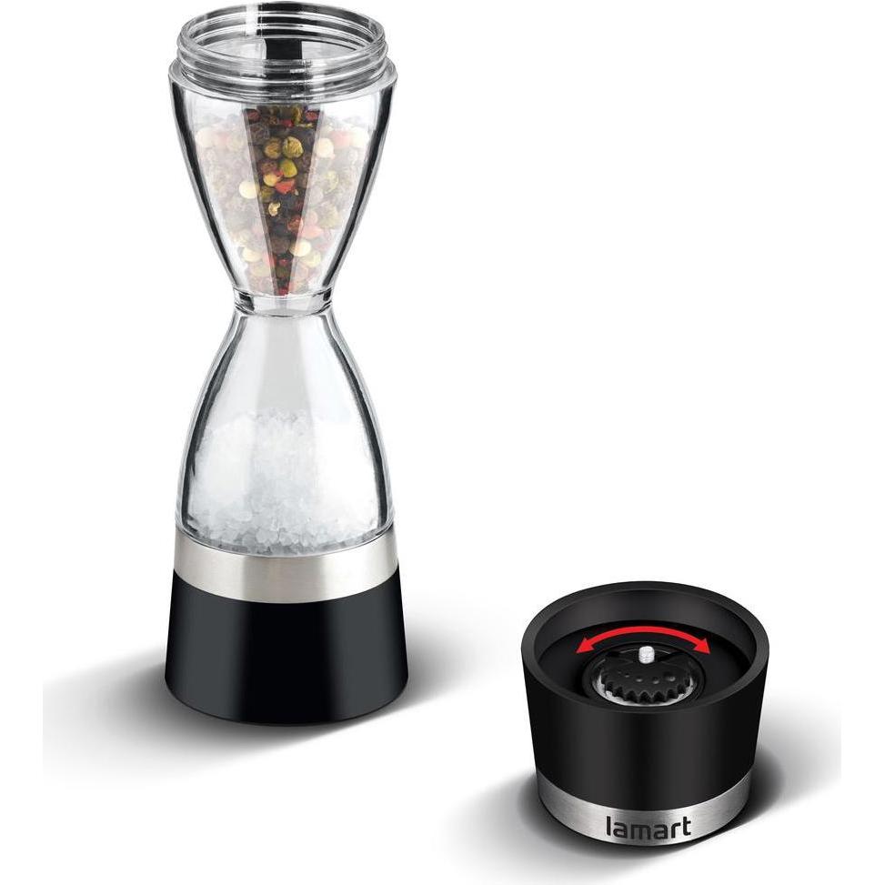 Thumbnail - Lamart Grinder-Handbuch SANDGLASS LT7045, Pfeffermühle + Salzmühle, Schwarz