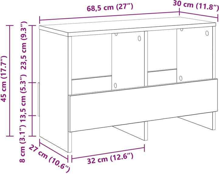 Actual product image vidaXL Magazinregal (30 x 30 x 45 cm)