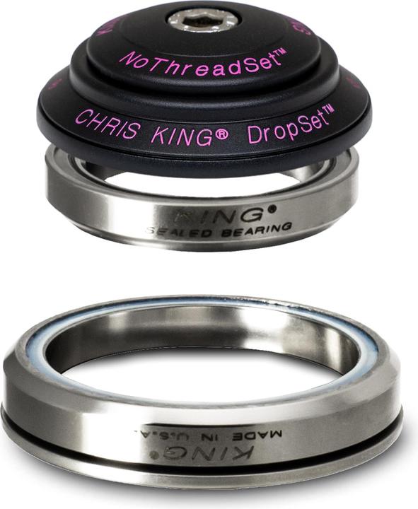Actual product image Chris King DropSet 2 Tapered Headset, Steel-Bearings, 1 1/8"-1.5", GripLock, IS42/28.6 |