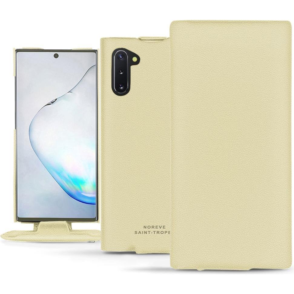 Noreve Lederschutzhülle vertikal (Samsung Galaxy Note 10), Smartphone Hülle, Beige