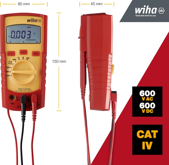 Immagine prodotto Wiha Multimetro digitale (CAT III 600V, CAT IV 300V)
