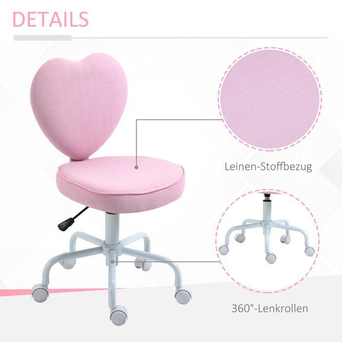 Actual product image Swisshandel24 Executive chair computer chair heart-shaped pink linen fabric