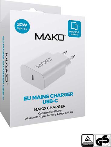 Produktbild Mako EU Mains Charger USB-C (20 W, 1 Port)