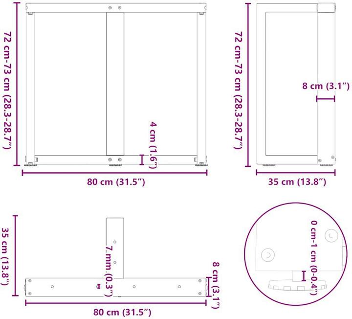 Produktbild vidaXL Esstischbein