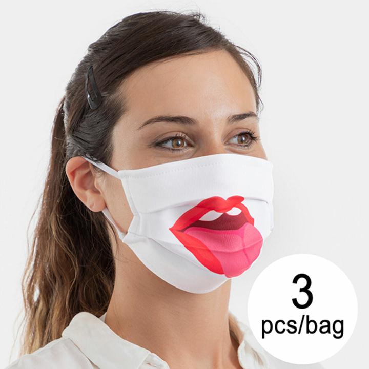 Luanvi Wiederverwendbare Stoff-Hygienemaske Tongue Grösse M Packung mit 3 Einheiten (3x)