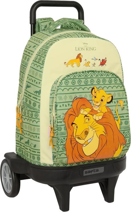 The Lion King Schulrucksack mit Rädern Mufasa grün Beige 33 x 45 x 22 cm