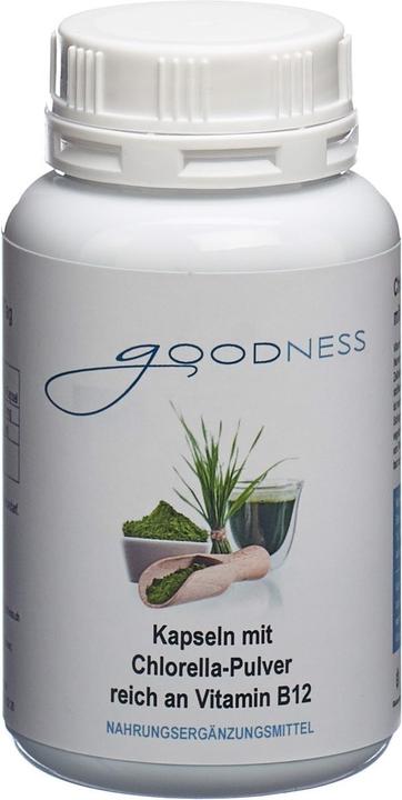 Produktbild Goodness Chlorella Pulver mit Vitamin B12 Kapsel 600 mg (90 Stück, Kapseln, 500 g)