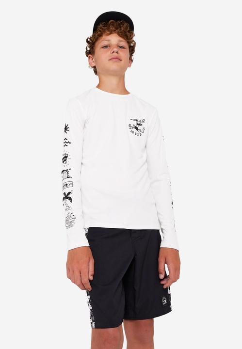 Image du produit Olaian T-shirt anti UV manches courtes surf Junior - 100 Quiver blanc (140)
