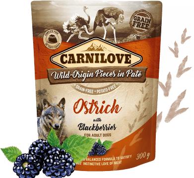 Image du produit Carnilove Dog Adult Pouch Paté Autruche & Mûre (Adulte, 1 pcs, 300 g)