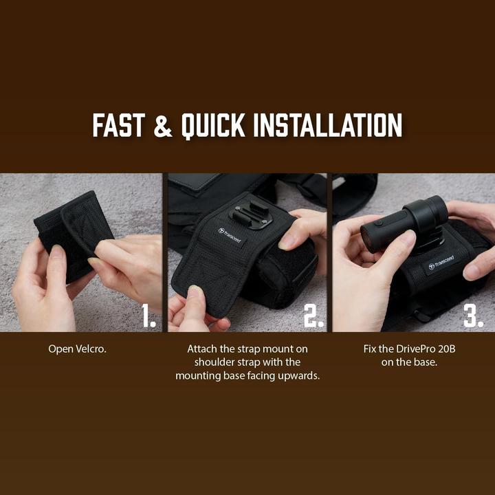 Produktbild Transcend DrivePro 20 64GB with Straps (Eingebautes Mikrofon, Full HD)