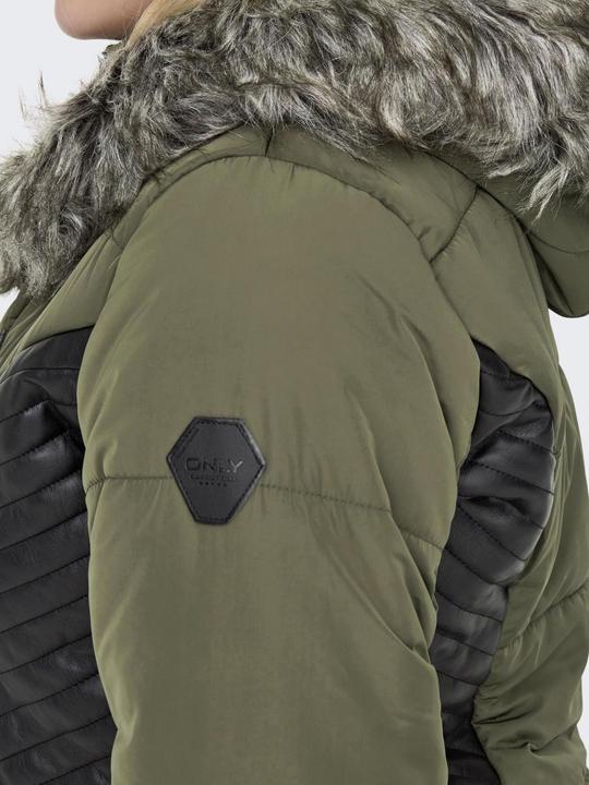Immagine prodotto Only Cappotto curvy con cappuccio in pelliccia (S)