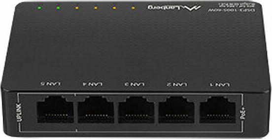 Actual product image Lanberg DSP3-1005-60W Network Switch Unmanaged Gigabit Ethernet (10/100/1000) Power over Ethernet (PoE) (5 ports)