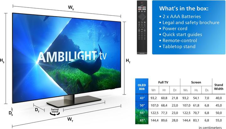 Image du produit Philips 48OLED808/12 (48", OLED808, OLED, 4K, 2023)