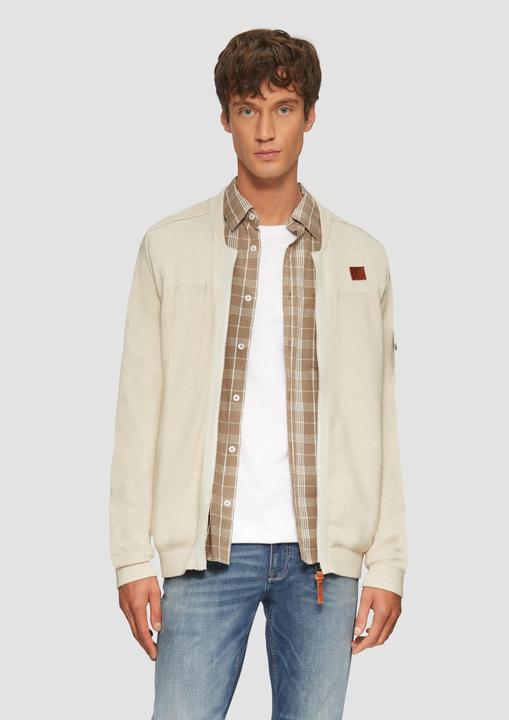 Immagine prodotto S.Oliver Strickjacke Strickjacke aus Fabricmix mit Bomber-Kragen (M)