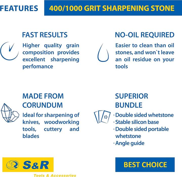 Produktbild S&R Doppelseitiger Schleifstein