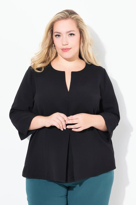 Produktbild Ulla Popken Tunika, Acetat, Tunika-Ausschnitt, Kellerfalte, 3/4-Arm (58)
