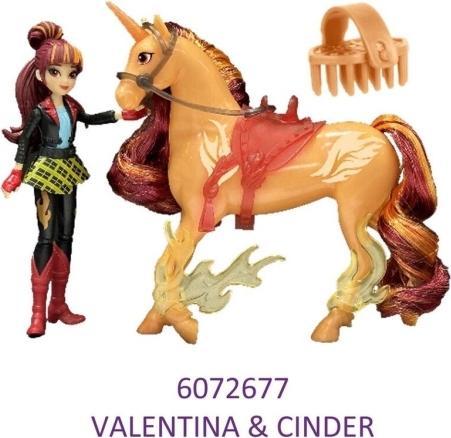 Actual product image Unicorn Academy Valentina and unicorn Cinder (with real mane and tail and brush)