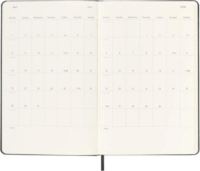 Actual product image Moleskine Notebook (A5, 1 week / 1 page)