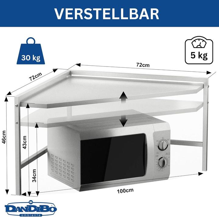 Produktbild DanDiBo Verstellbares Mikrowellenregal