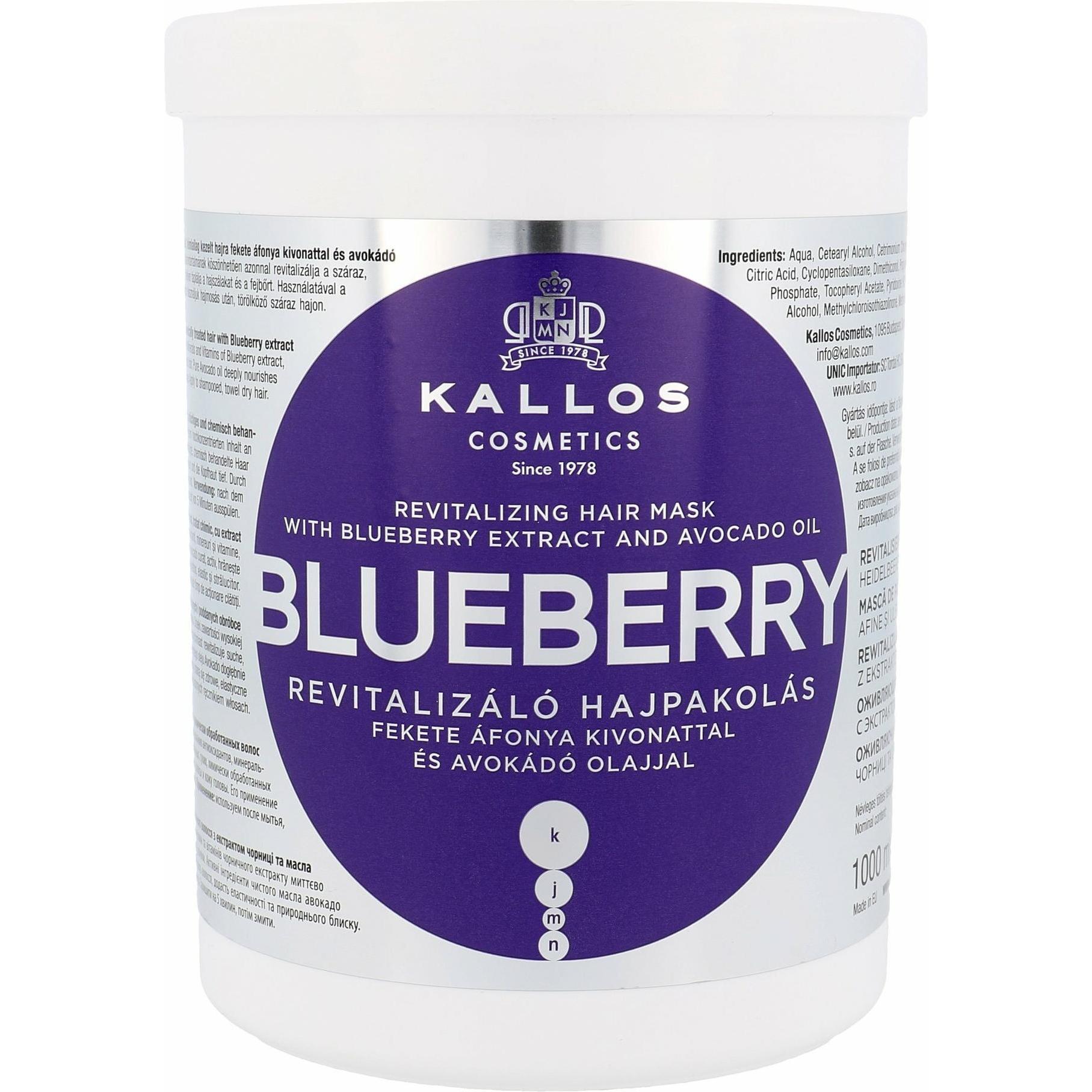 Kallos Cosmetics, Haarmaske, Blueberry (1000 ml)