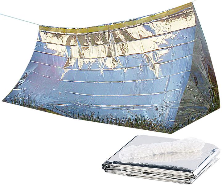 Semptec Notfall-Zelt für 2 Personen, ultraleicht, hitzeabweisend, kältedämmend (0.20 kg, 2 Personen)