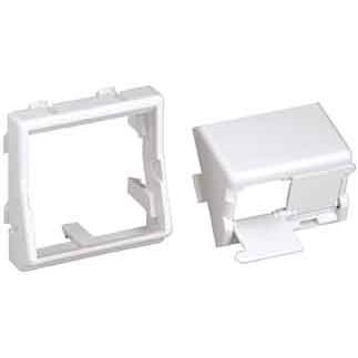 Panduit 45 x 45mm adapter with one 1/2 size sloped shuttered module insert, Server Zubehör, Weiss
