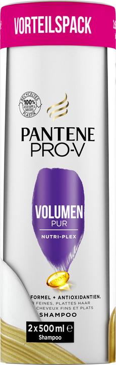 Image du produit Pantene Shampooing Pro-V Volume Pur Duo, 2x500ml (1000 ml, Shampoing liquide)