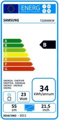 Label énergétique Samsung SyncMaster T22B300 (1920 x 1080 pixels, 21.50")