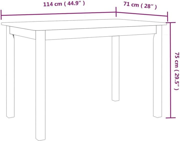Image du produit vidaXL Esstisch (114 x 71 x 75 cm)