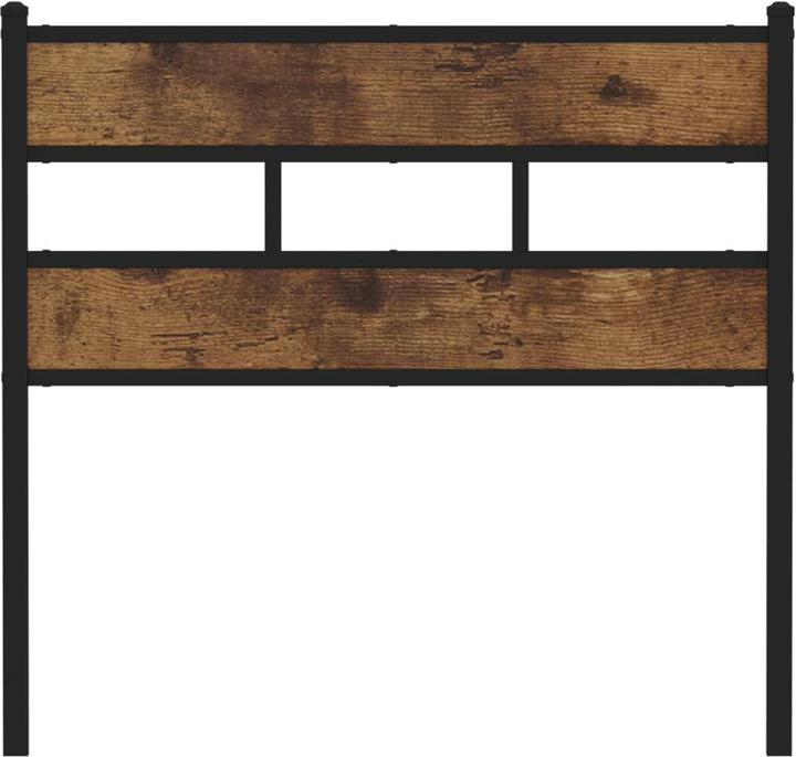 Produktbild vidaXL Kopfteil Bettkopfteil Betthaupt Räuchereiche 90cm Eisen Holzwerkstoff