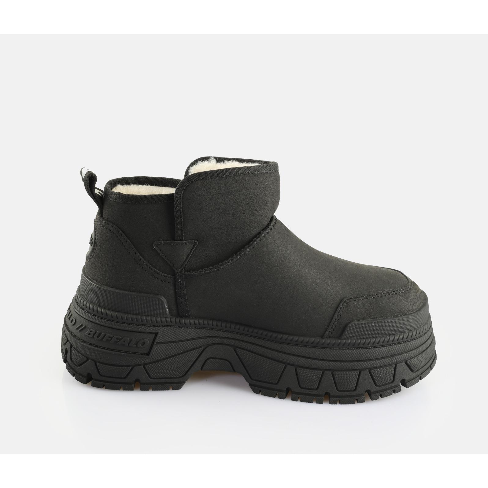 Buffalo, Damen, Boots + Stiefel, Fusion Slip On Lo Warm, Schwarz, (39)