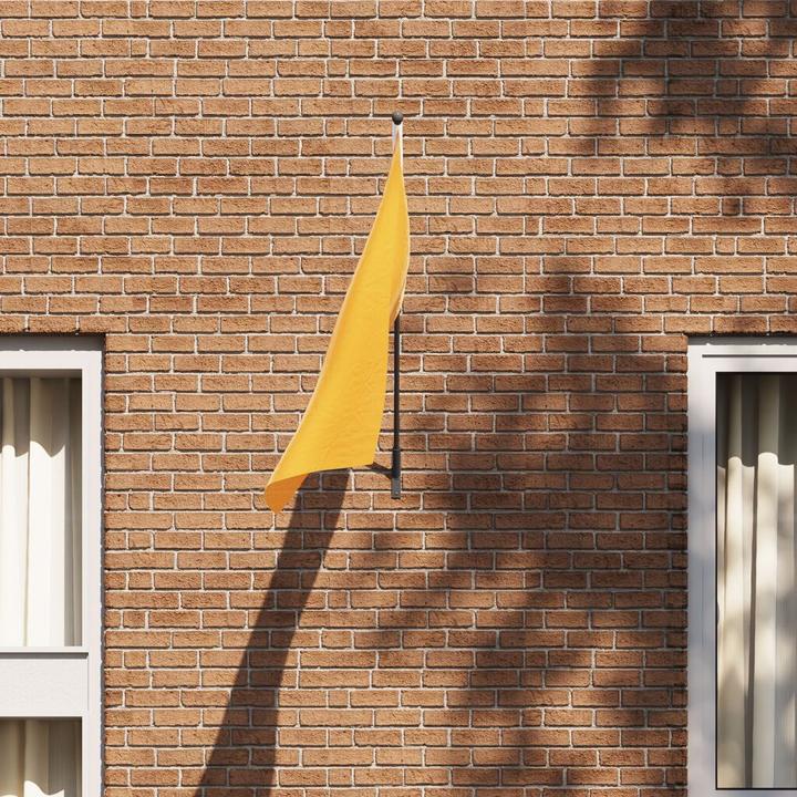 vidaXL Flaggenmast Halterung für 1 Flagge zur Wandmontage aus schwarzem Metall