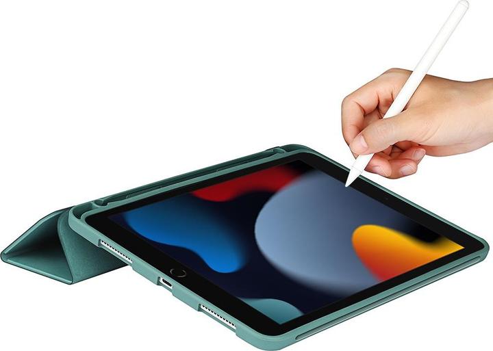 Produktbild Deltalabs Leder Tasche Smart Case Hülle + Apple Pencil Halterung (IPad 10.2 (2019/2020/2021))