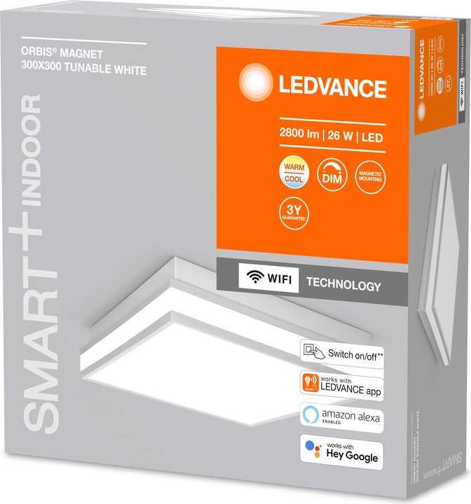 Image du produit Ledvance Smart+ Orbis Magnet 30 x 30 wifi Grey TW (2800 lm)