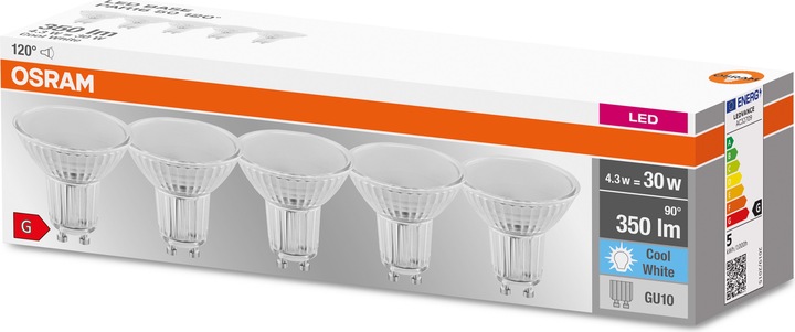 Produktbild Osram Led Base Par16 (GU10, 4.30 W, 350 lm, 5 x, G)