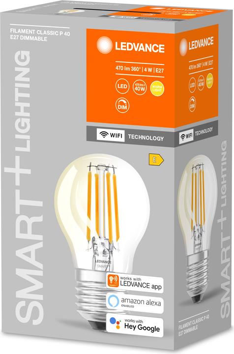 Actual product image Ledvance Smart+ Wifi Filament Mini Bulb (E27, 4 W, 470 lm, 1 x, E)