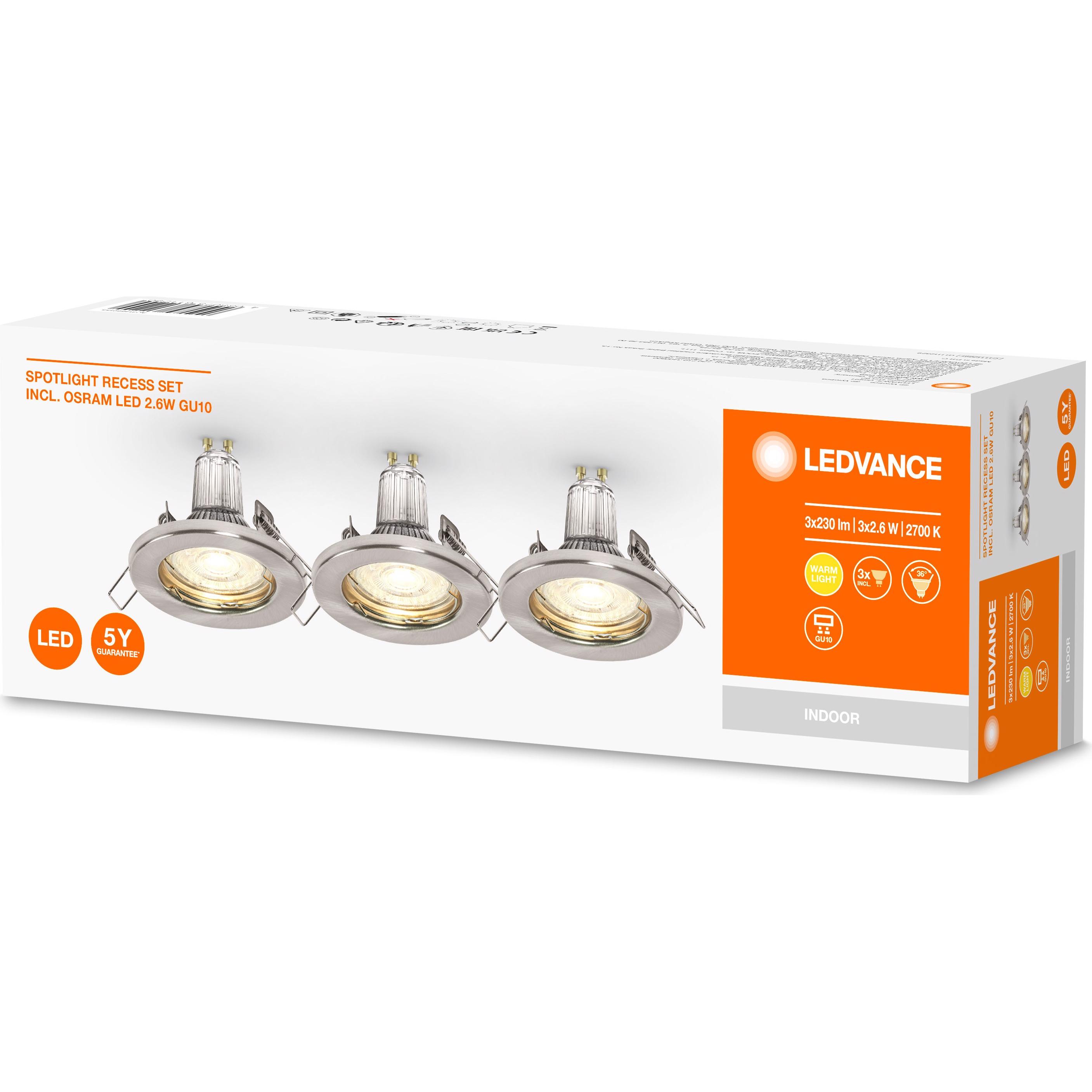 Thumbnail - Ledvance, Wandleuchte + Deckenleuchte, Led Spot Set Recess (230 lm, GU10)