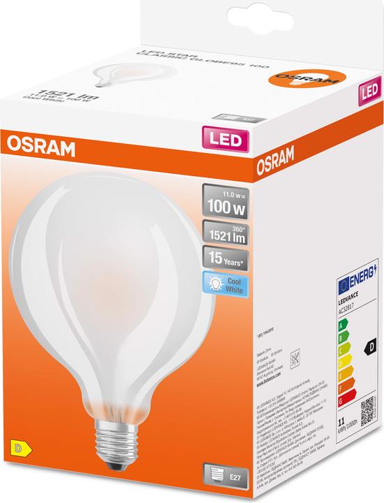 Produktbild Osram Led Retrofit Classic Globe95 (E27, 11 W, 1521 lm, 6 x, D)