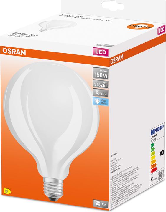 Actual product image Osram Led Retrofit Classic Globe125 (E27, 17 W, 2452 lm, 1 x, D)