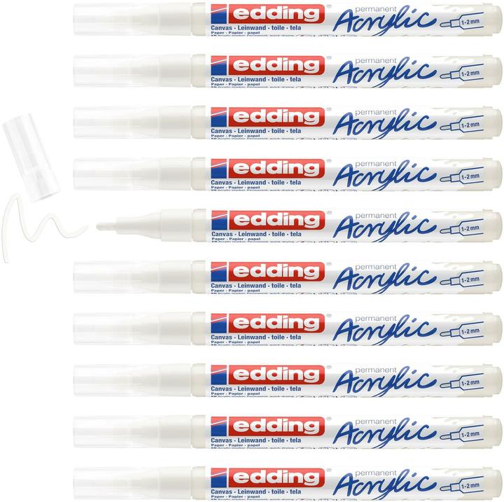 Immagine prodotto Edding Marcatore acrilico 5300 Fine, Bianco (Bianco, 2 mm, 1 x)