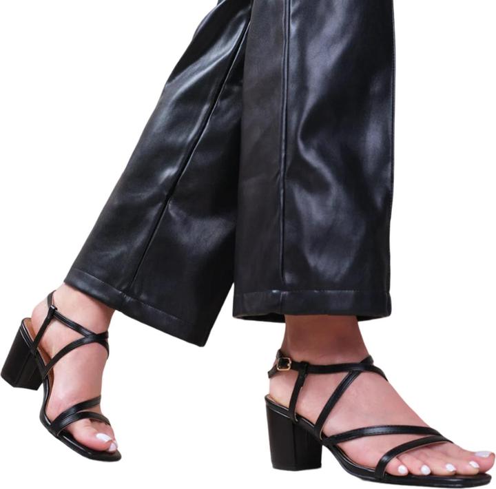 Actual product image Where's That From Womens/Ladies Sidra PU Crossover Strap Extra Wide Medium Block Sandals (41)