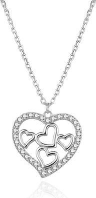 Produktbild Agato Romantic silver necklace with hearts AGS1568/47