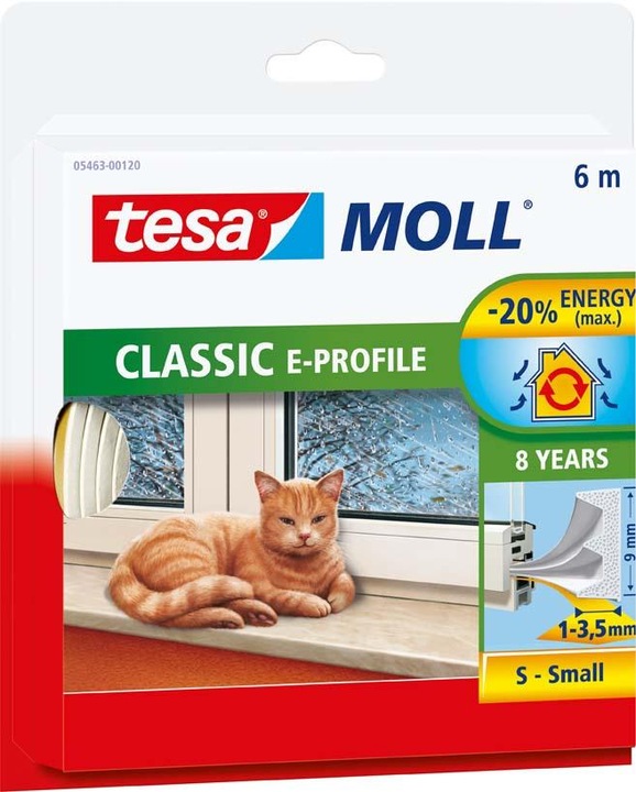 Actual product image tesa tesamoll CLASSIC E-profile window seal, rubber seal for insulation
