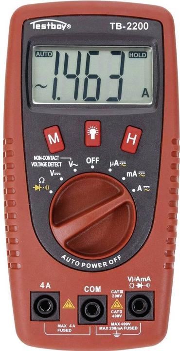 Produktbild Testboy Hand-Multimeter digital TB-220 (CAT II 400V, CAT III 300V, Hand-Multimeter)