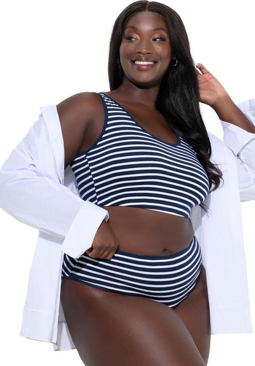 Produktbild Ulla Popken Midislips, 2er-Pack, Ringel/einfarbig (58, 2er Pack)