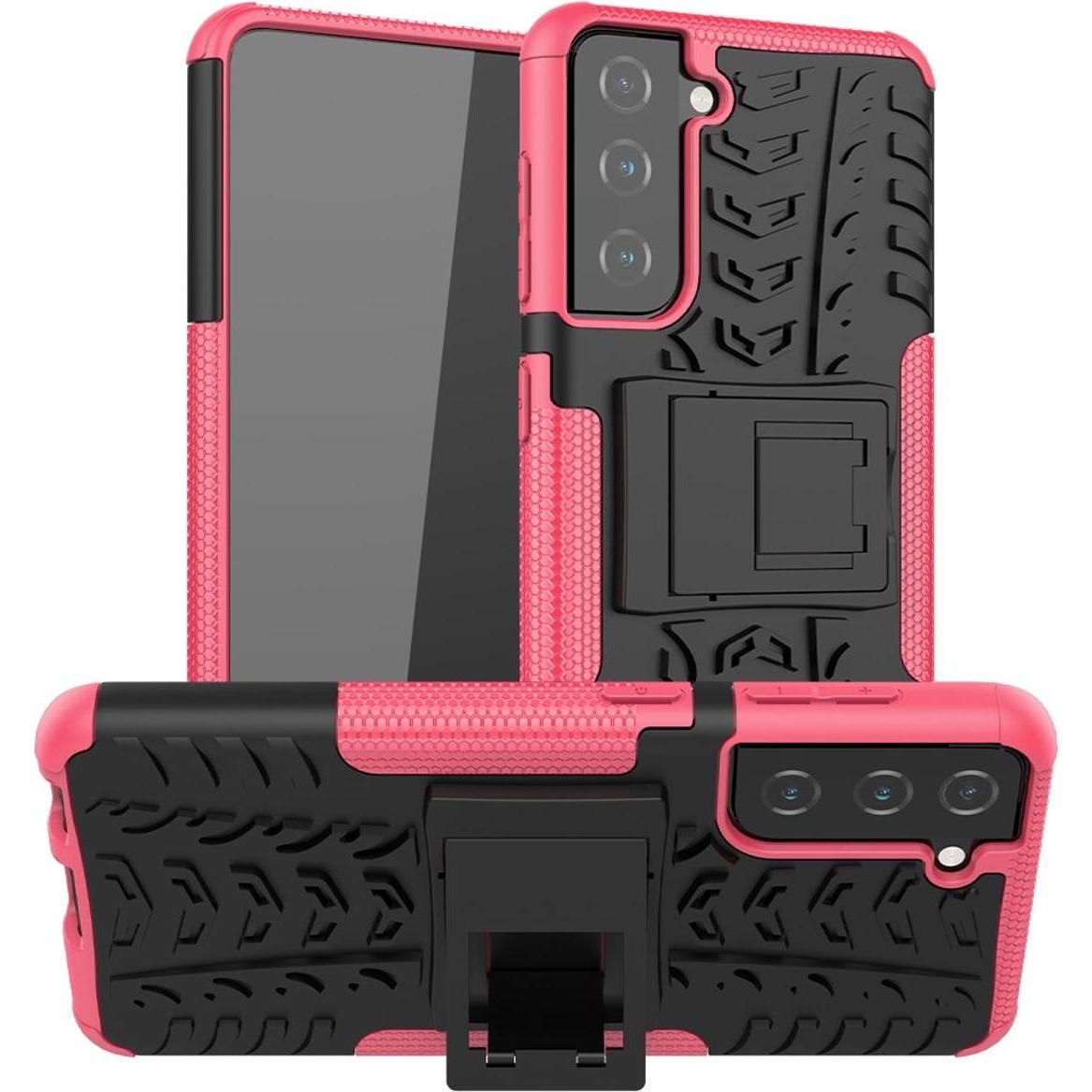 Thumbnail - König Design Hülle Handy Schutz für Samsung Galaxy S21 Case Cover Tasche Etuis Bumper Rosa (Samsung Galaxy S21+), Smartp...
