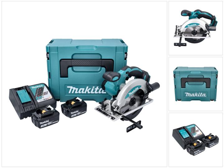 Image du produit Makita DSS 610 RFJ Scie circulaire portative sans fil 18 V 165 mm + 2x batterie 3,0 Ah + chargeur + Makpac
