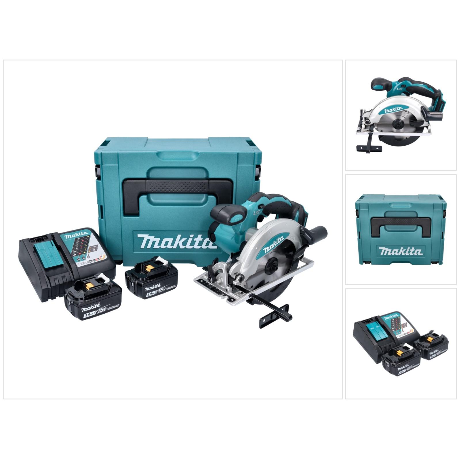 Makita, Handkreissäge, DSS 610 RFJ Akku Handkreissäge 18 V 165 mm + 2x Akku 3,0 Ah + Ladegerät + Makpac