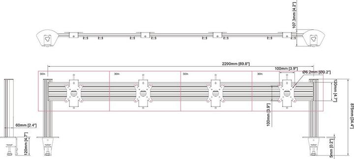 Image du produit Multibrackets Support d'écran 4" multiple jusqu'à 32", métal, noir (Tables, 32", 10 kg)